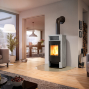 Kaminofen Drooff Arola mit Natursteinverkleidung in NatStone